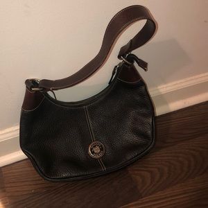 Black and brown leather Dooney & Burke hobo bag